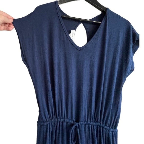 Amour Vert Modal Tight Knit V Neck Keyhole Back Soft Dress Lightweight Size S - Picture 4 of 4